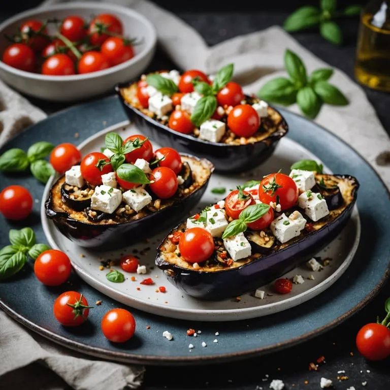 Baked Eggplant and Feta Breakfast Boats calories and nutrition facts