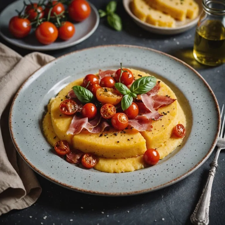 Breakfast Polenta with Prosciutto and Roasted Tomatoes calories and nutrition facts