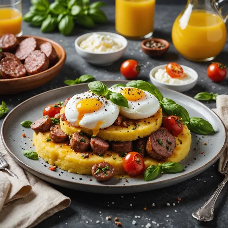Breakfast Polenta with Sausage and Poached Eggs calories and nutrition facts