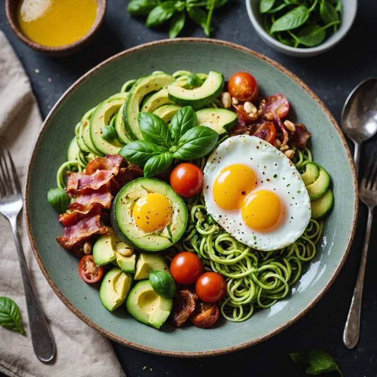 Caveman's Zucchini Noodle Breakfast Bowl