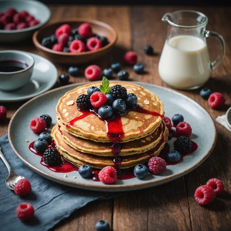 Chickpea Flour Pancakes with Berry Compote calories and nutrition facts