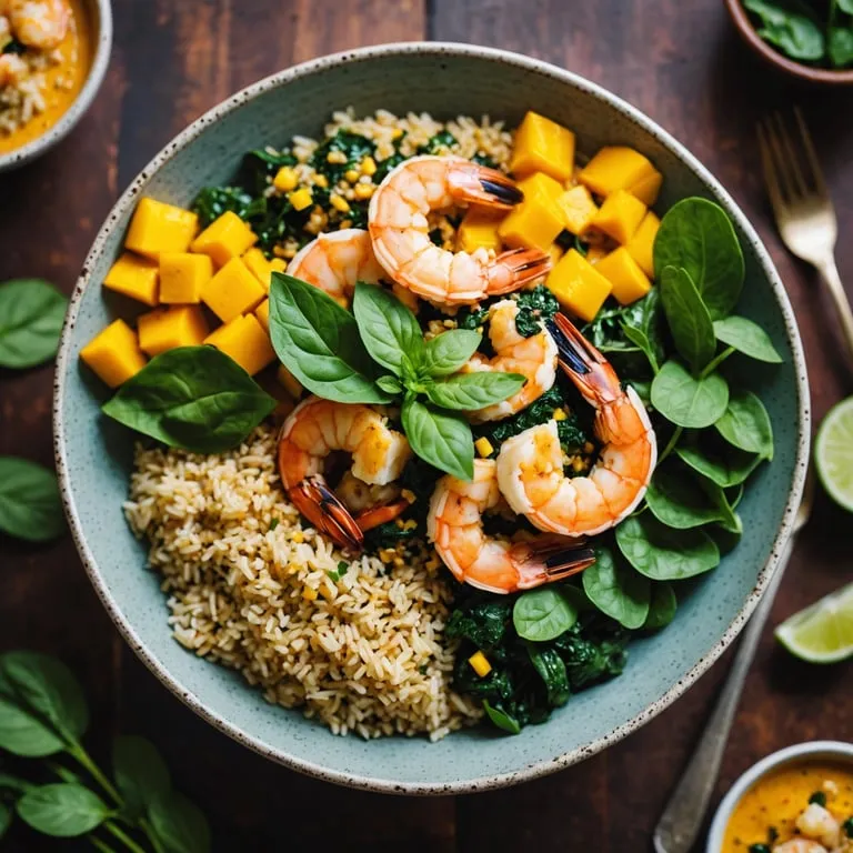 Coconut Curry Shrimp Breakfast Bowl calories and nutrition facts