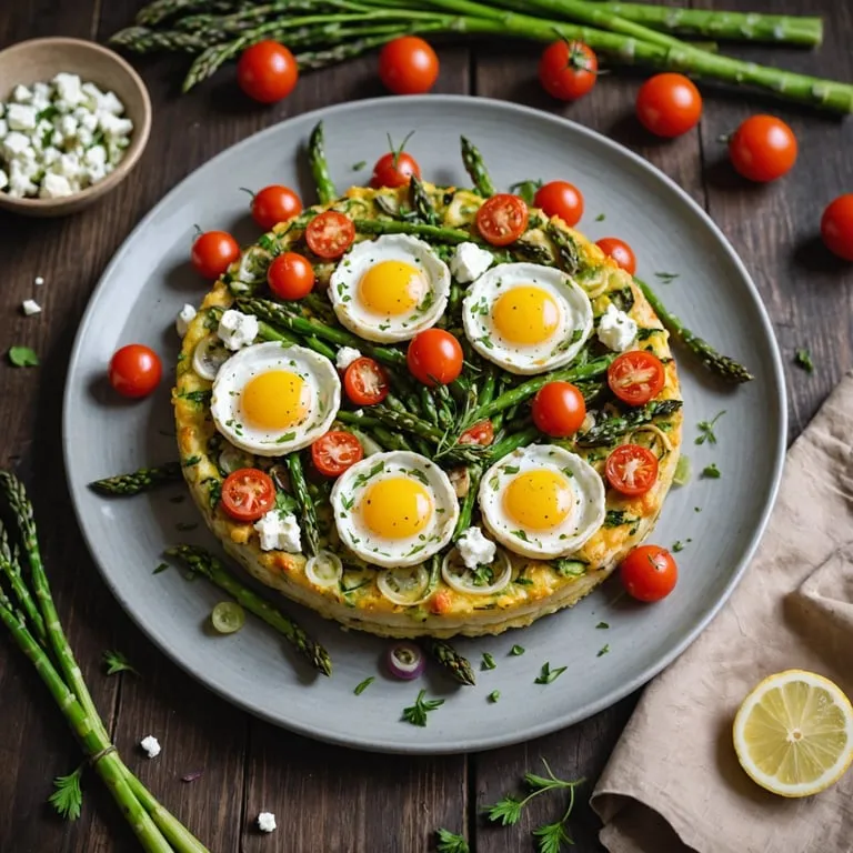 Crispy Calamari and Asparagus Frittata calories and nutrition facts