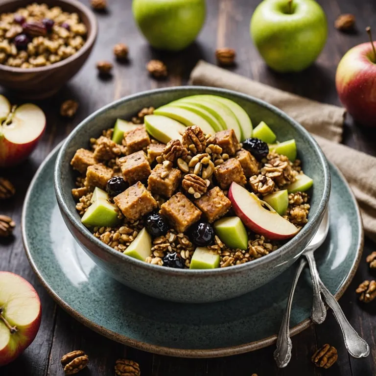 Crispy Tempeh and Apple Breakfast Bowl