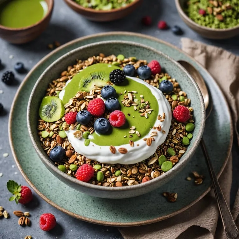 Crunchy Buckwheat Granola with Matcha Yogurt calories and nutrition facts