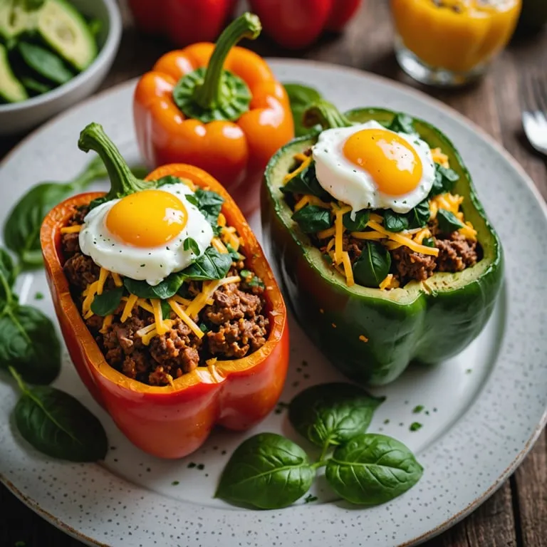 Keto Breakfast Stuffed Bell Peppers calories and nutrition facts