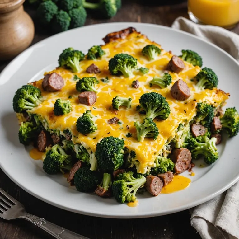 Keto Broccoli and Sausage Breakfast Casserole