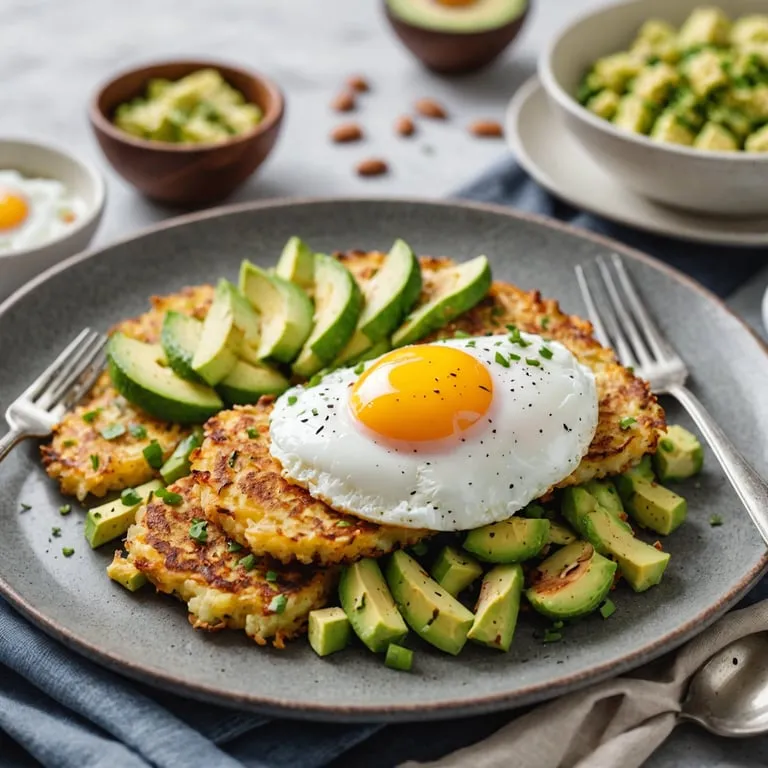 Keto Cauliflower Hash Browns with Poached Eggs calories and nutrition facts