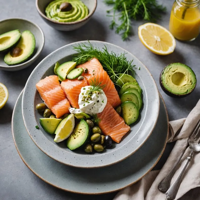 Keto Smoked Salmon and Avocado Breakfast Bowl calories and nutrition facts