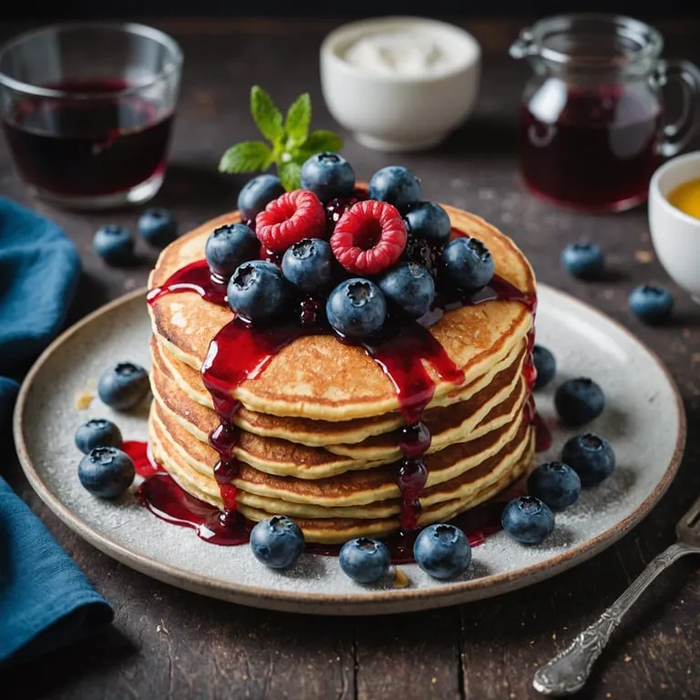 Paleo Coconut Flour Pancakes with Berry Compote calories and nutrition facts