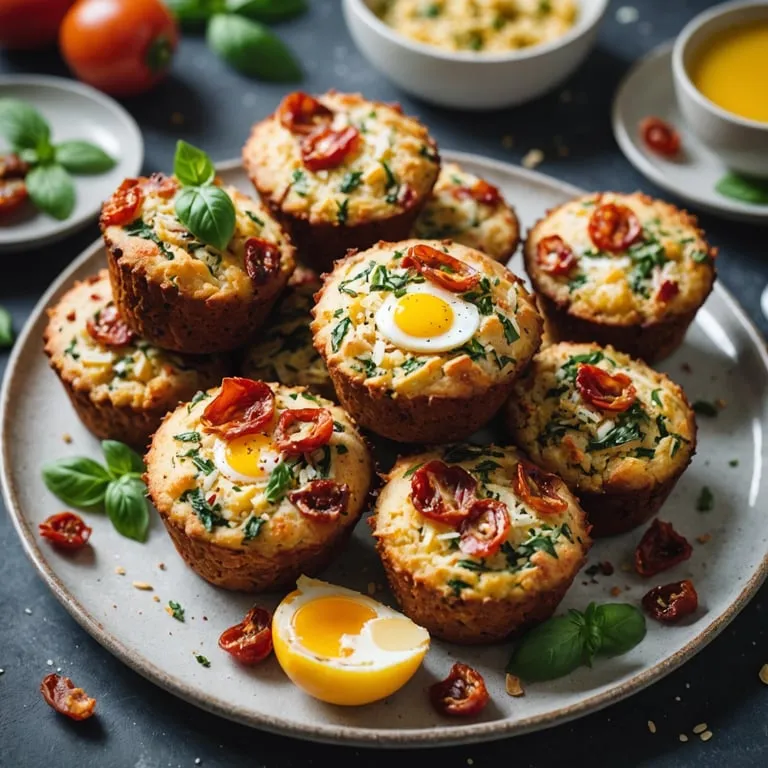 Savory Breakfast Muffins with Prosciutto and Sun-Dried Tomatoes calories and nutrition facts