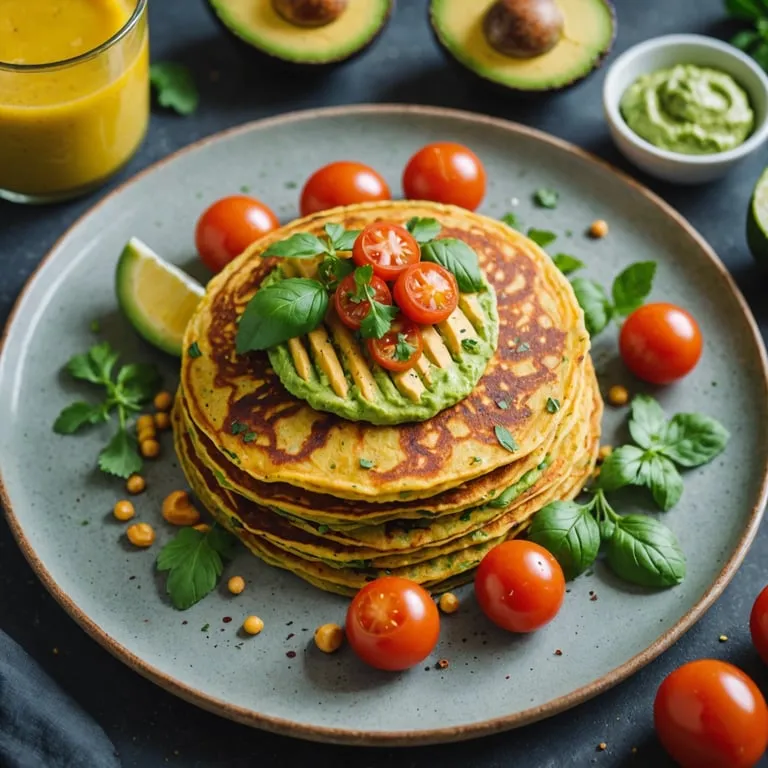 Savory Chickpea Pancakes with Avocado Spread calories and nutrition facts