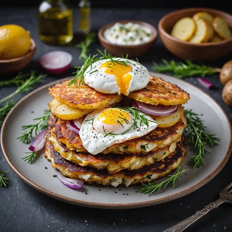 Smoked Trout and Potato Rösti Stack calories and nutrition facts