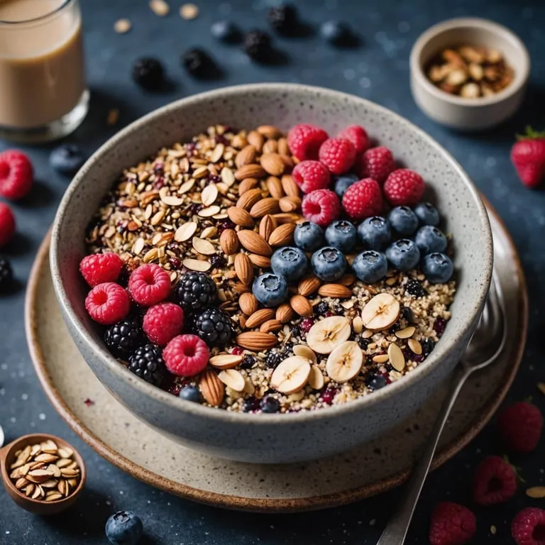 Vegan Berry Quinoa Breakfast Bowl calories and nutrition facts